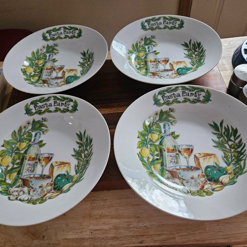 vintage pasta party bowls set of four fine china